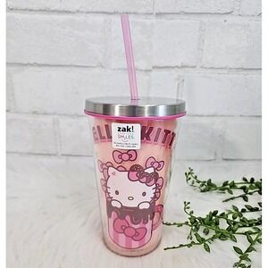 Hello Kitty Valentines Day Double Wall Tumbler With Straw 17 oz CVS ZAK‎ NEW